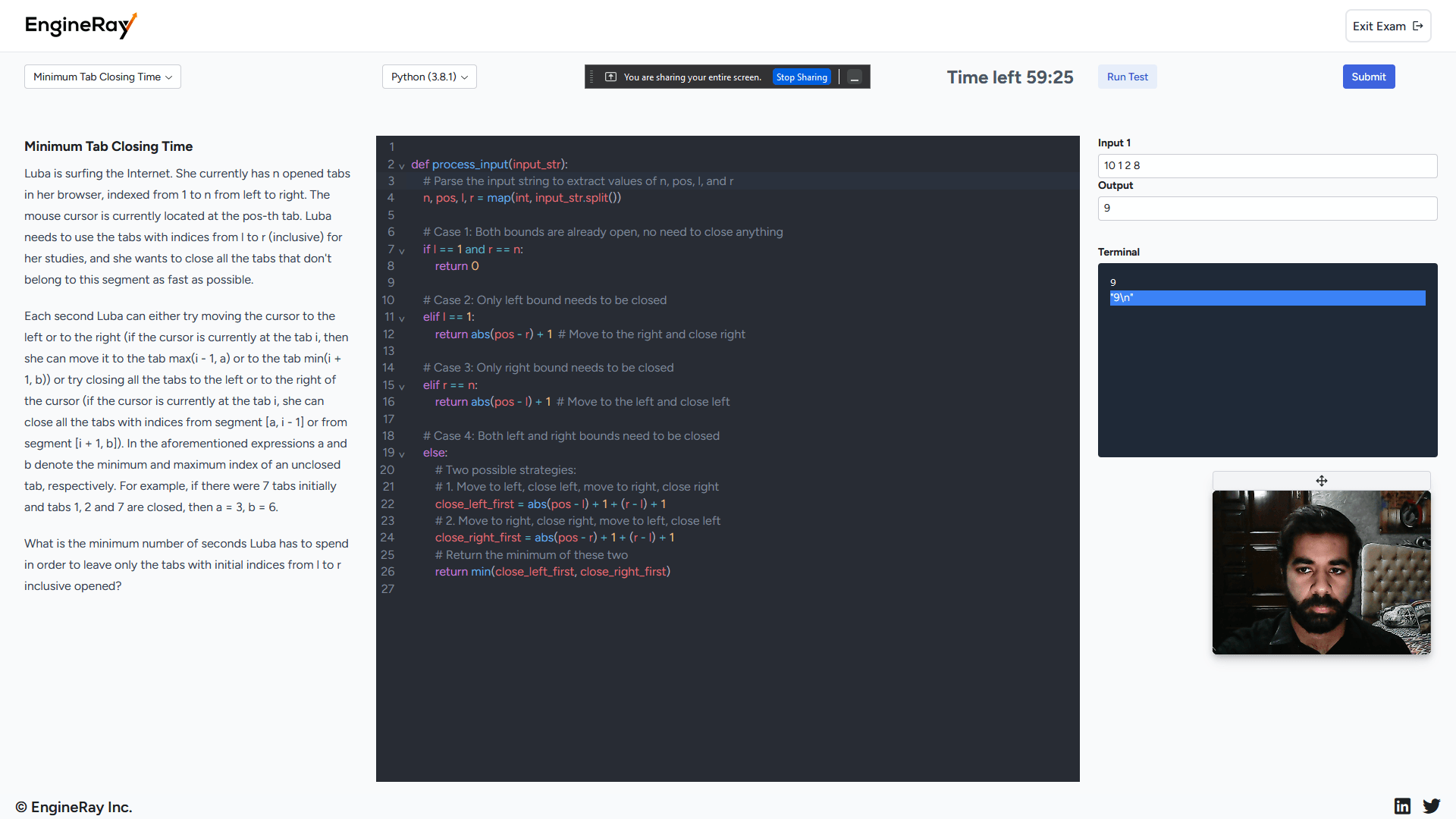 Coding Assessment Screenshot